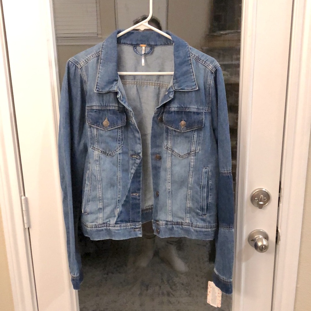 Free People Rumors Denim Jacket L BNWT